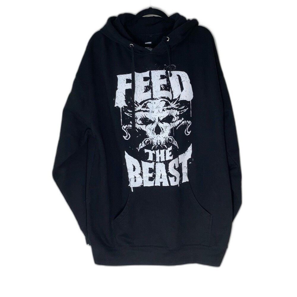Independent Trading Co Sweatshirt Hoodie Men’s Size XXL Black Feed the Beast